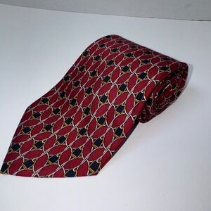 Paolo Gucci Necktie Mens OS Burgundy Silk Equestrian Stirrup Made In Italy 60in
